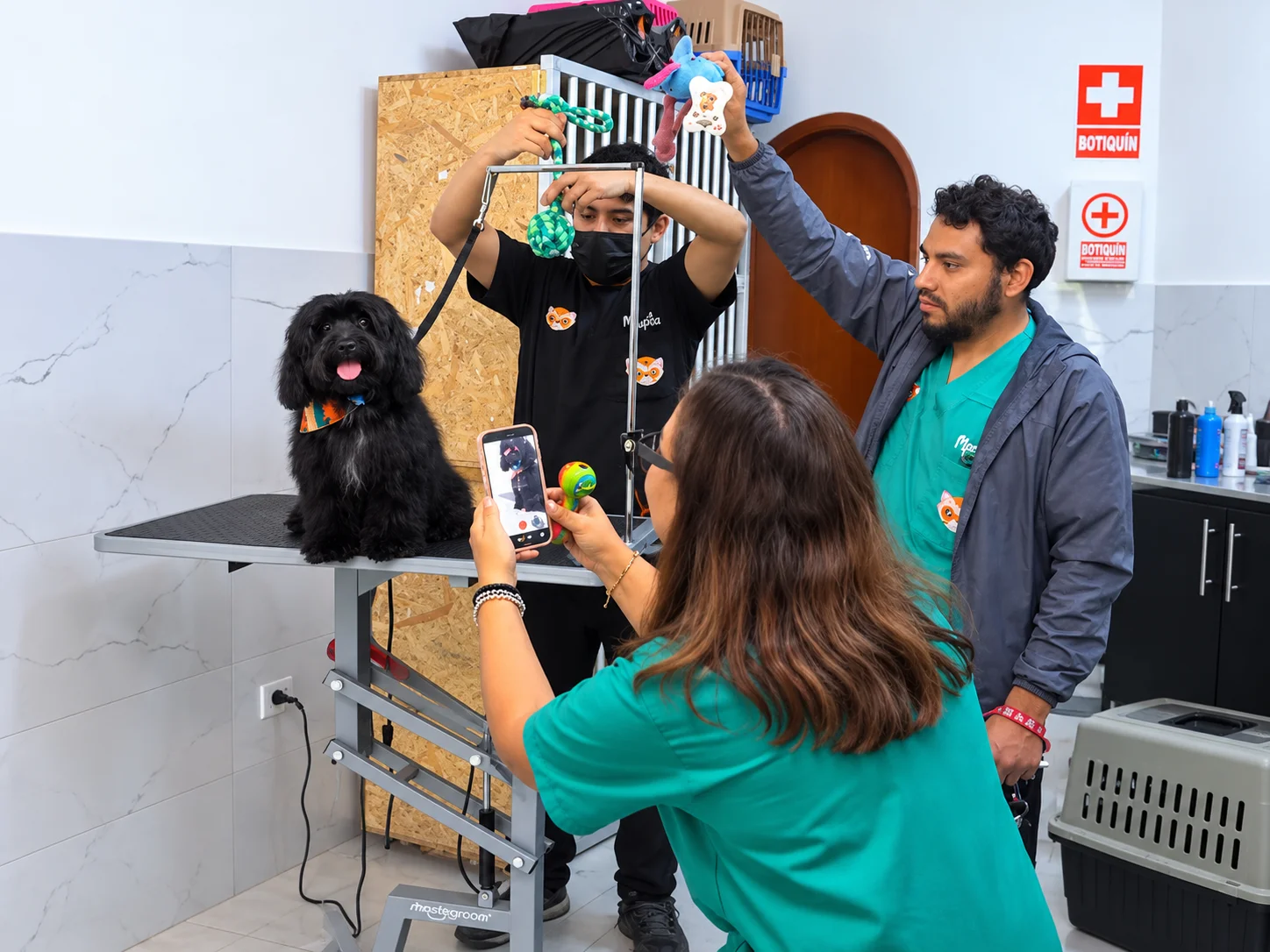 Momento de grooming y cuidado en Masqotina