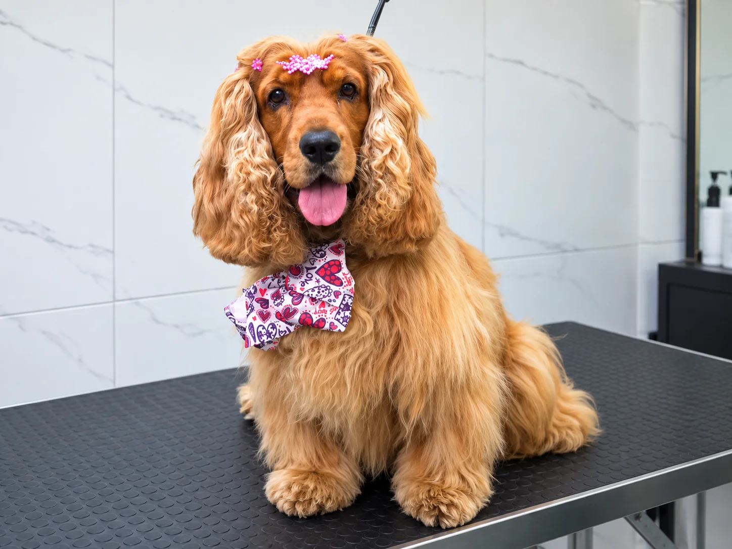 Mascota feliz después del spa en Masqotina